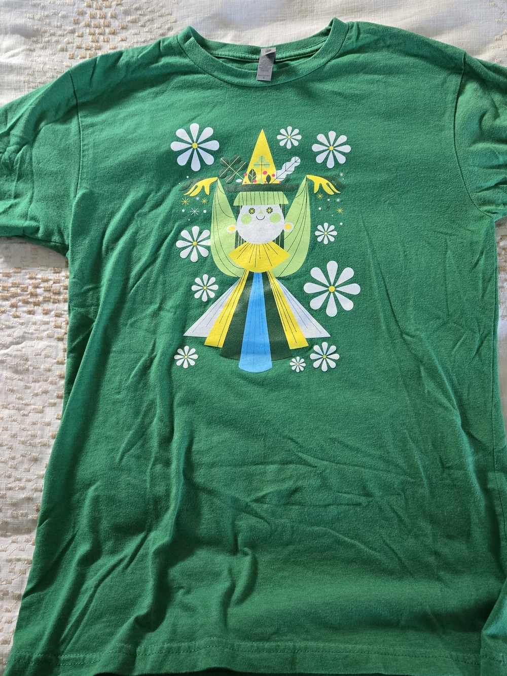 Bob Bakers Green Short Sleeve Tee with Yellow & Blue Graphic